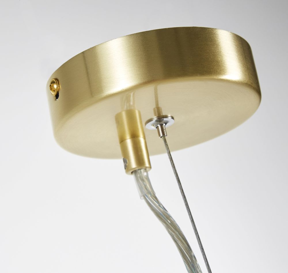 Suspension multi-globes en verre ambré et acier doré, Ø49 cm — vue 3