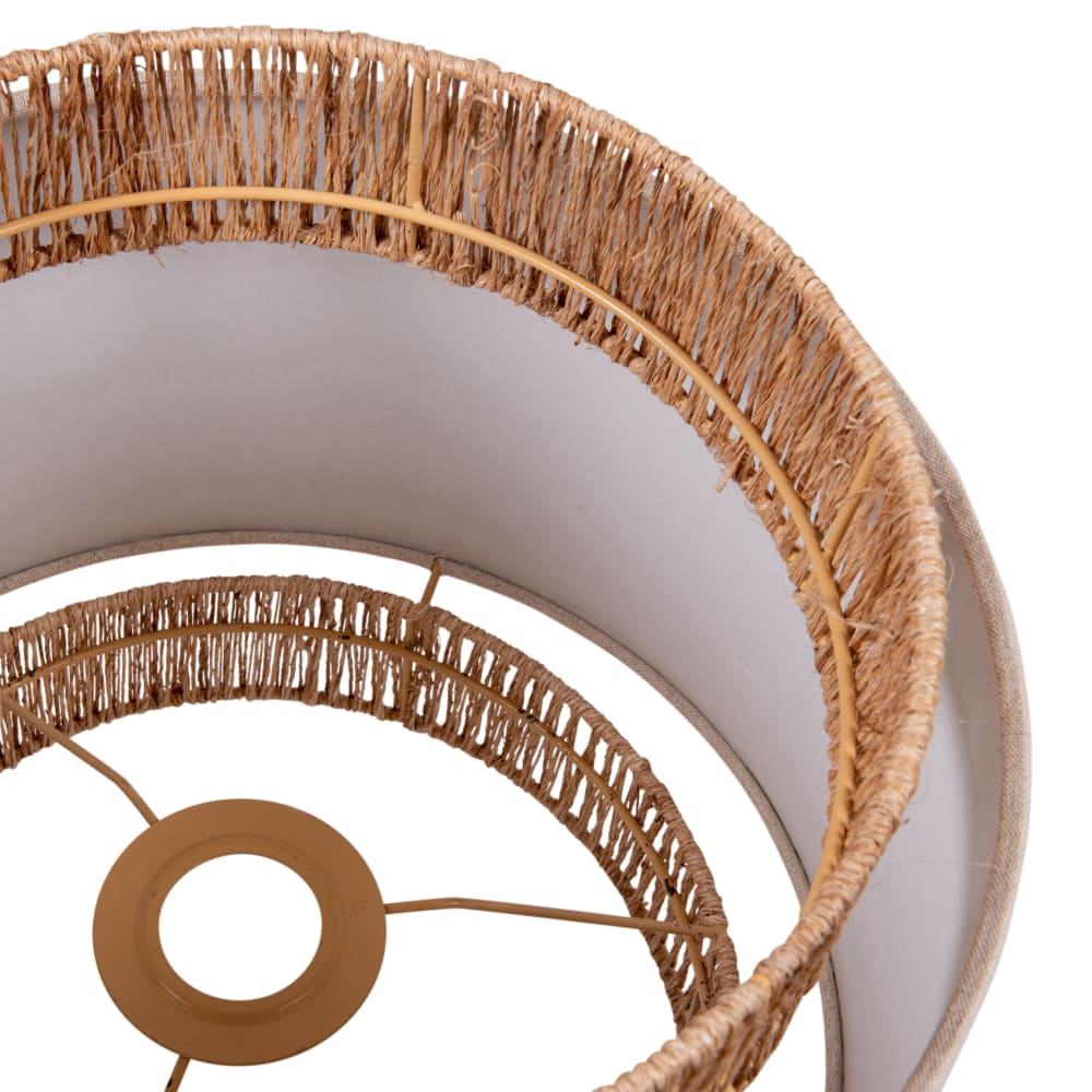 Suspension non électrifiée en lin beige et jute, Ø40 cm — vue 4