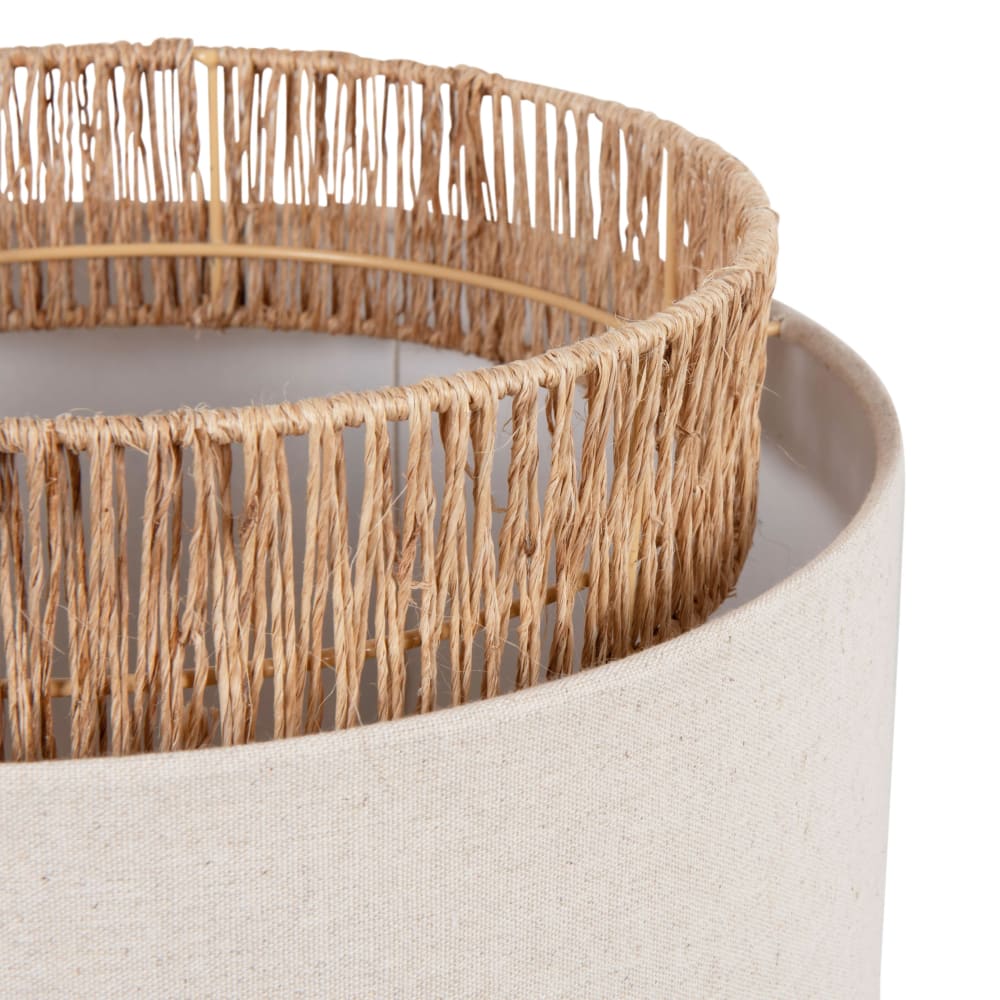 Suspension non électrifiée en lin beige et jute, Ø40 cm — vue 3