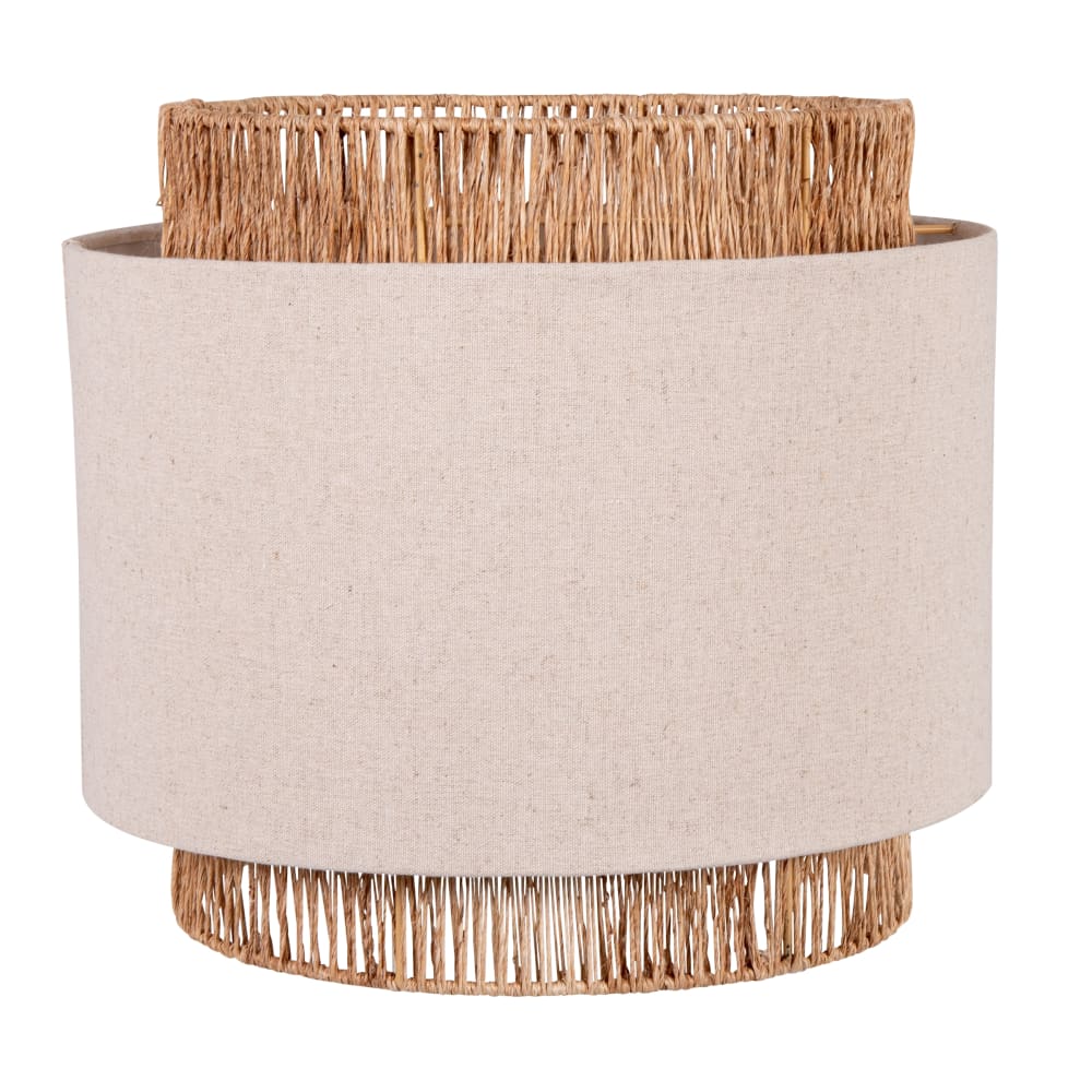 Suspension non électrifiée triple tambour en lin beige et jute D40