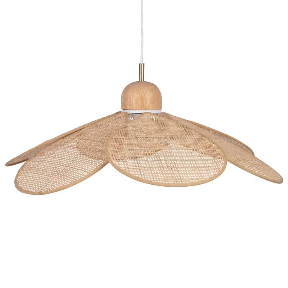 Suspension pétale en rotin tressé