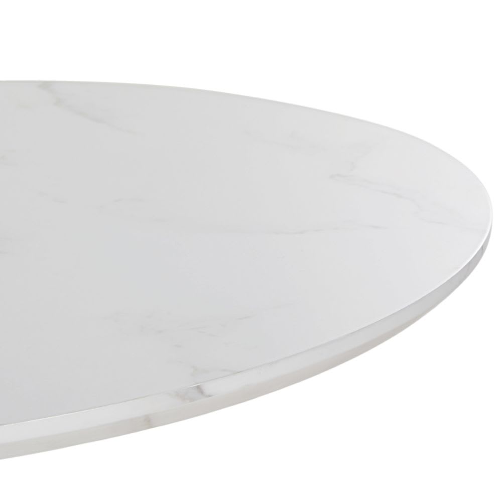 Table à manger effet marbre et acier blanc 4/5 personnes D100 — vue 3