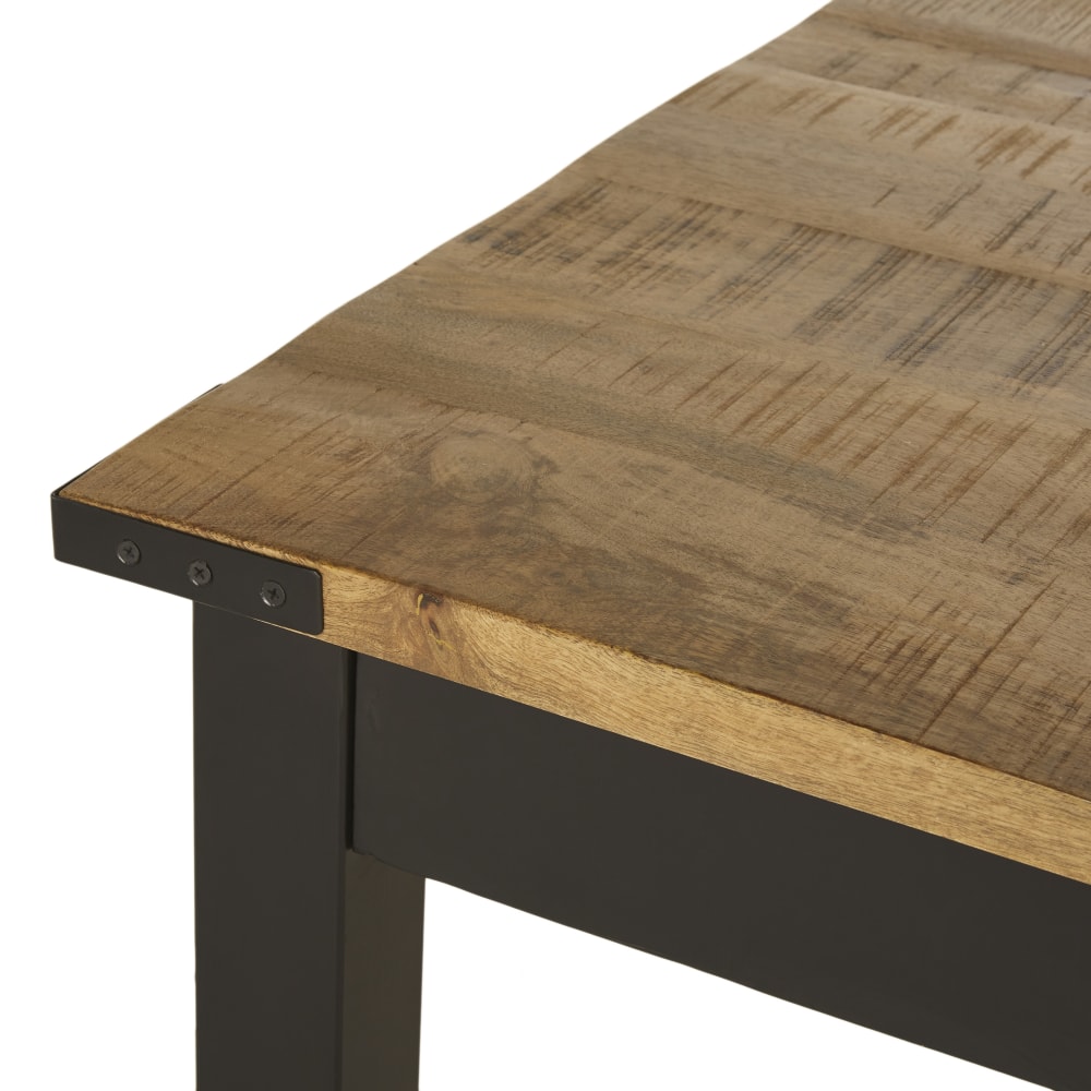 Table à manger en bois de manguier massif et acier noir 8/10 personnes L145 — vue 4