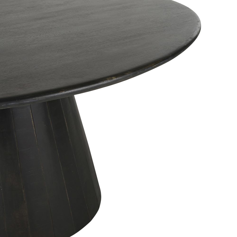 Table à manger en manguier massif noir 4/6 personnes D140 — vue 3