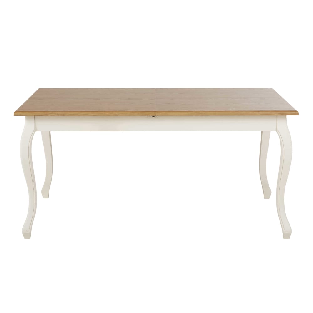 Table à manger extensible crème, L160/200 cm
