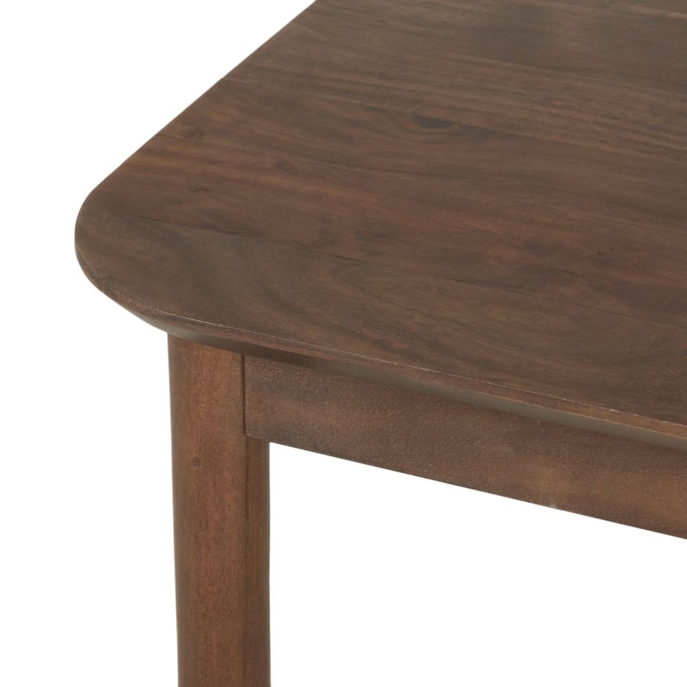 Table à manger extensible en bois d'acacia massif et laiton finition vieillie 6/8 personnes L140/176 — vue 4