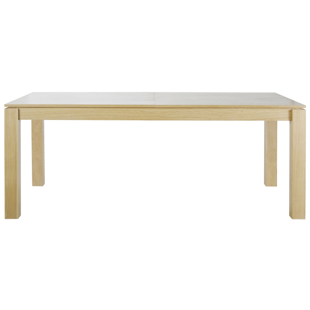Table à manger extensible en bois de chêne et placage chêne, L200/300 cm