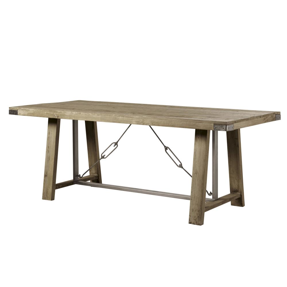 Table à manger indus 8/10 personnes en manguier et métal L205 - Maisons du Monde