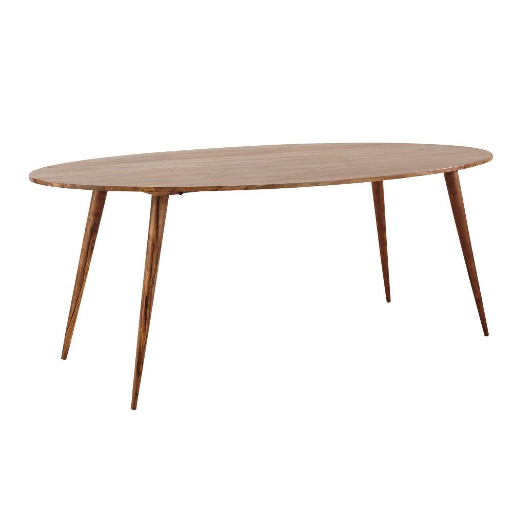 Table à manger ovale en sheesham massif 6/8 personnes L200 - Maisons du Monde