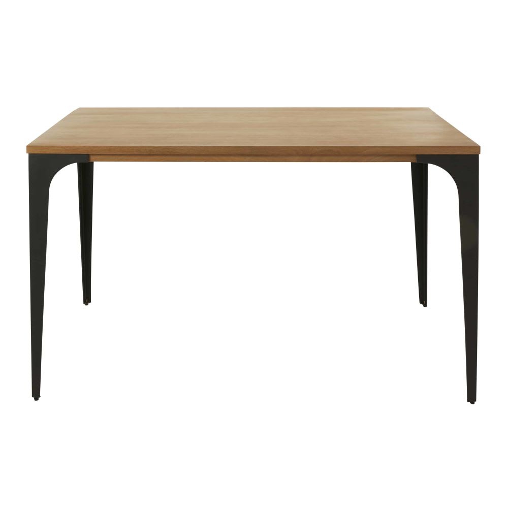 Table à manger professionnelle en manguier et acier noir L125