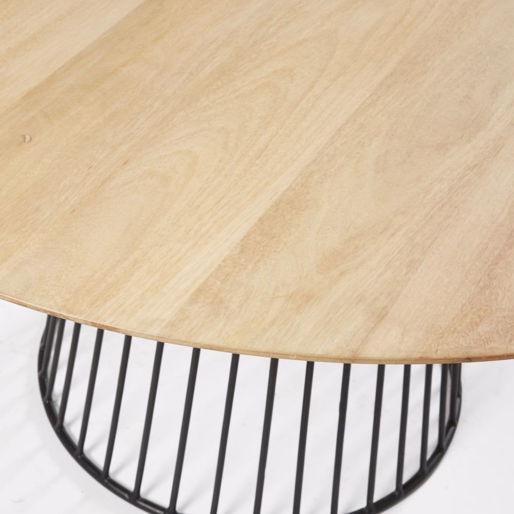 Table à manger ronde 4/6 personnes en manguier et acier D140 — vue 3