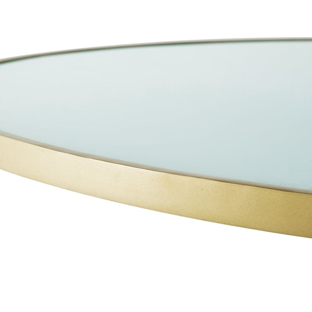 Table à manger ronde 6 personnes en verre blanchi D140