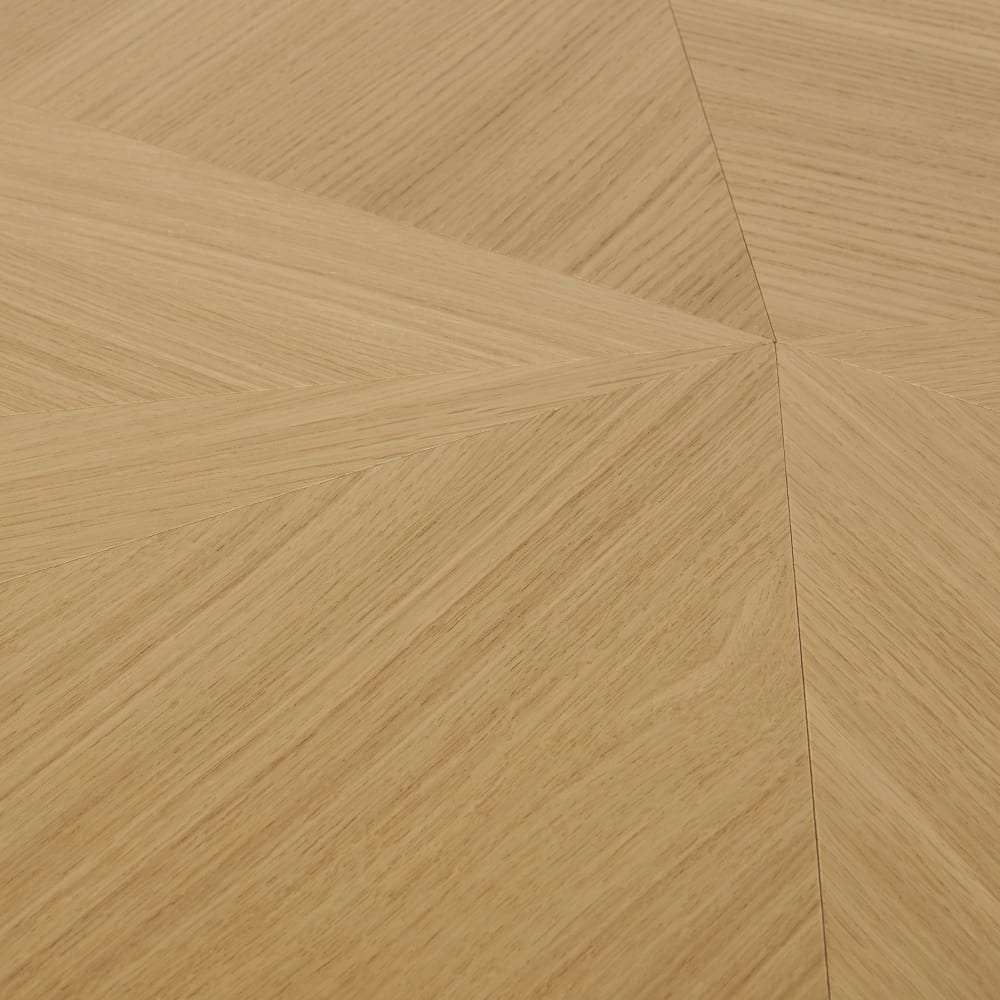 Table à manger ronde en chêne massif et placage chêne 4/6 personnes D120 — vue 4