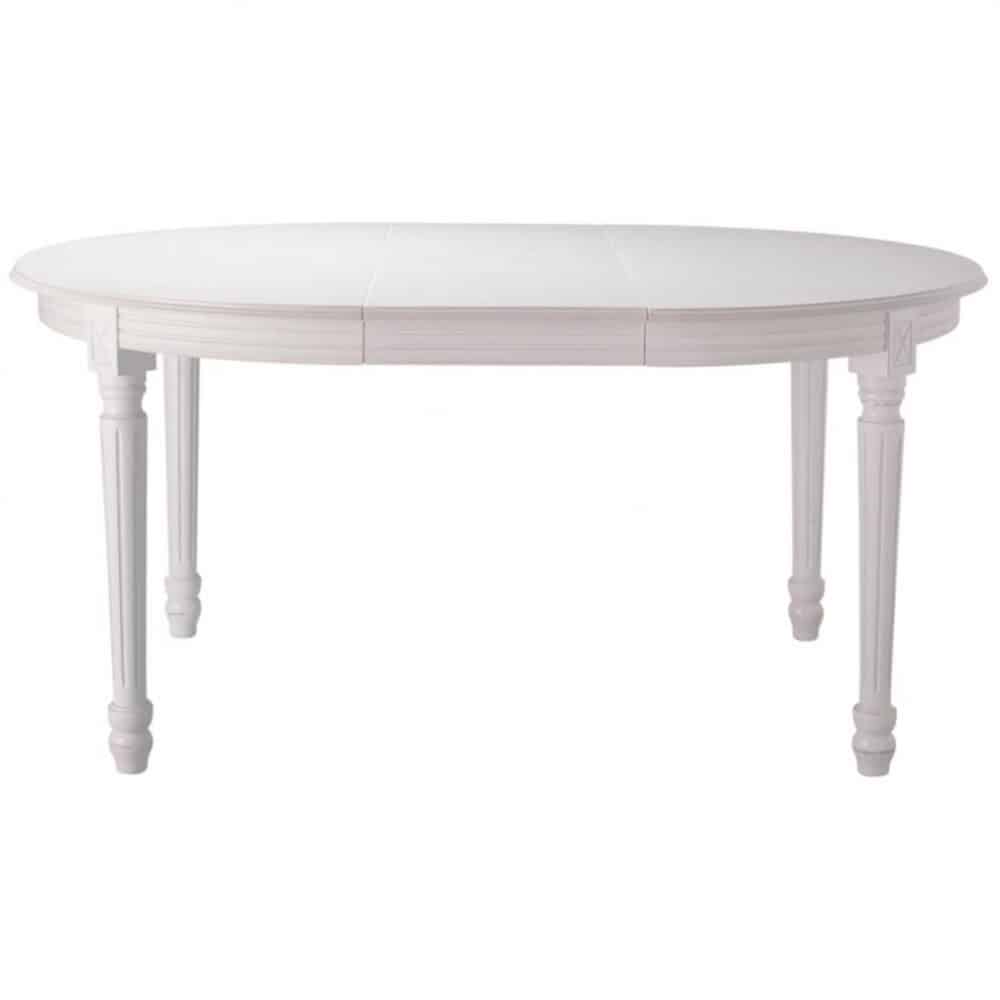 Table à manger ronde extensible blanche 4 à 8 personnes L120/200 - Maisons du Monde