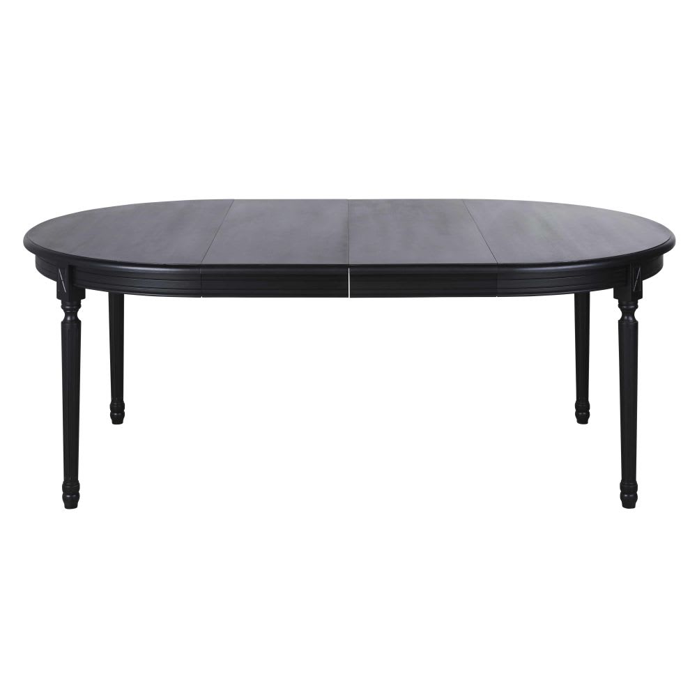 Table à manger ronde extensible noire 6/8 personnes L120/200 — vue 3