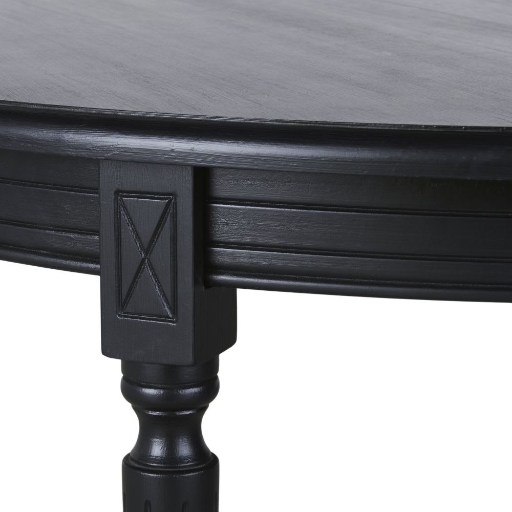 Table à manger ronde extensible noire 6/8 personnes L120/200 — vue 4
