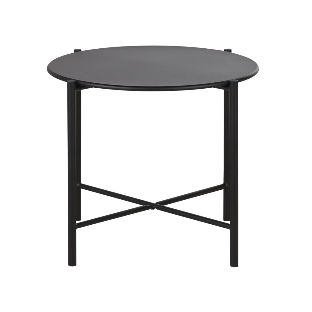 Table basse de jardin ronde en acier noir D50 — vue 3