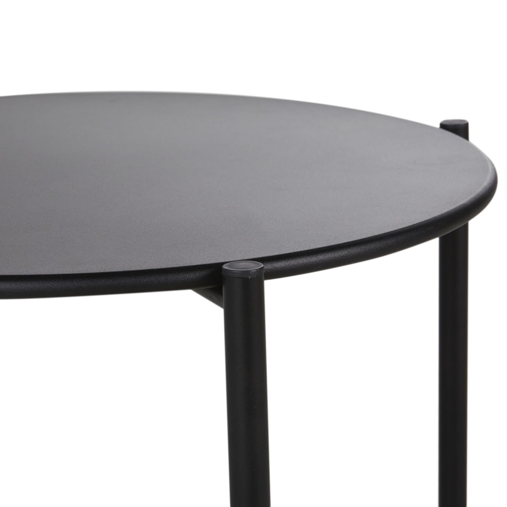 Table basse de jardin ronde en acier noir D50 — vue 4