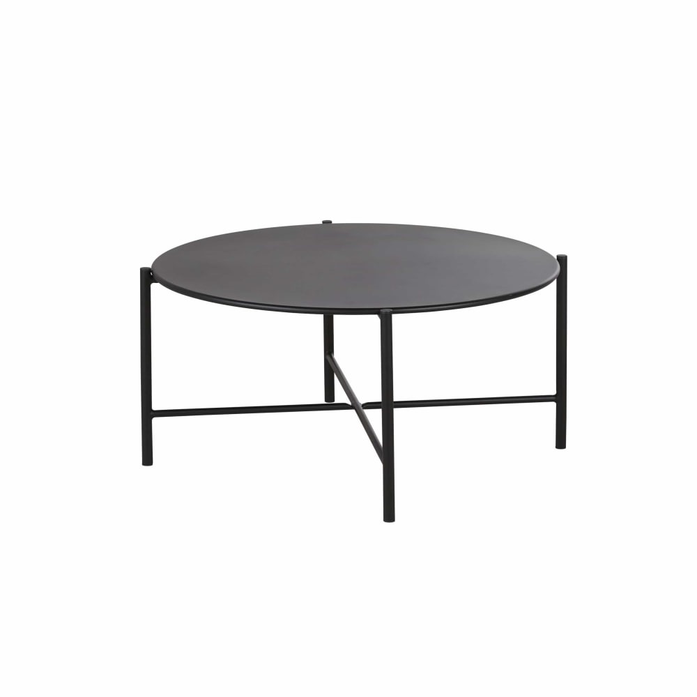Table basse de jardin ronde en acier noir D74