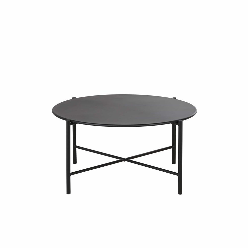 Table basse de jardin ronde en acier noir D74 - Maisons du Monde