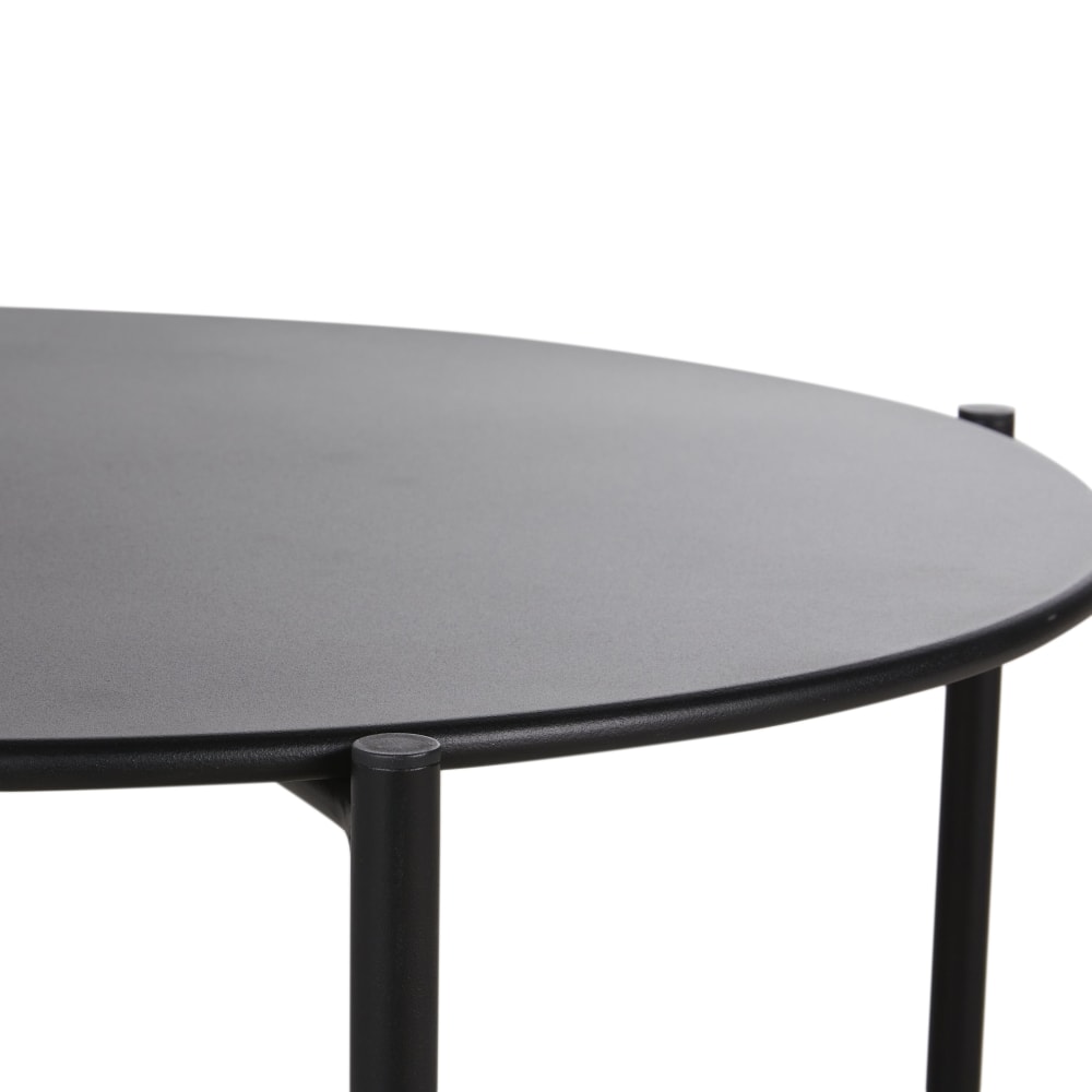 Table basse de jardin ronde en acier noir D74 — vue 4