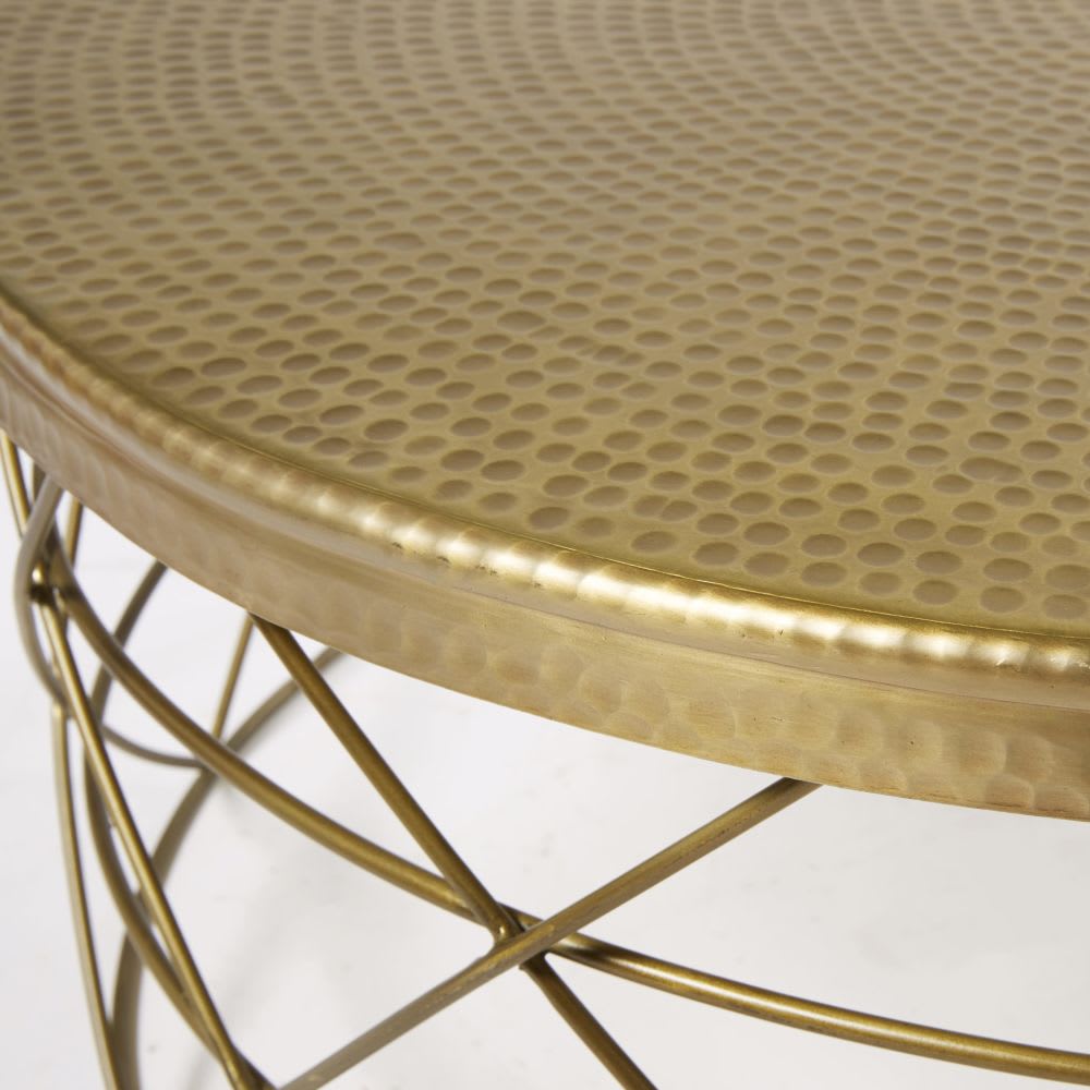 Table basse en aluminium et fer doré D81 - Maisons Du Monde