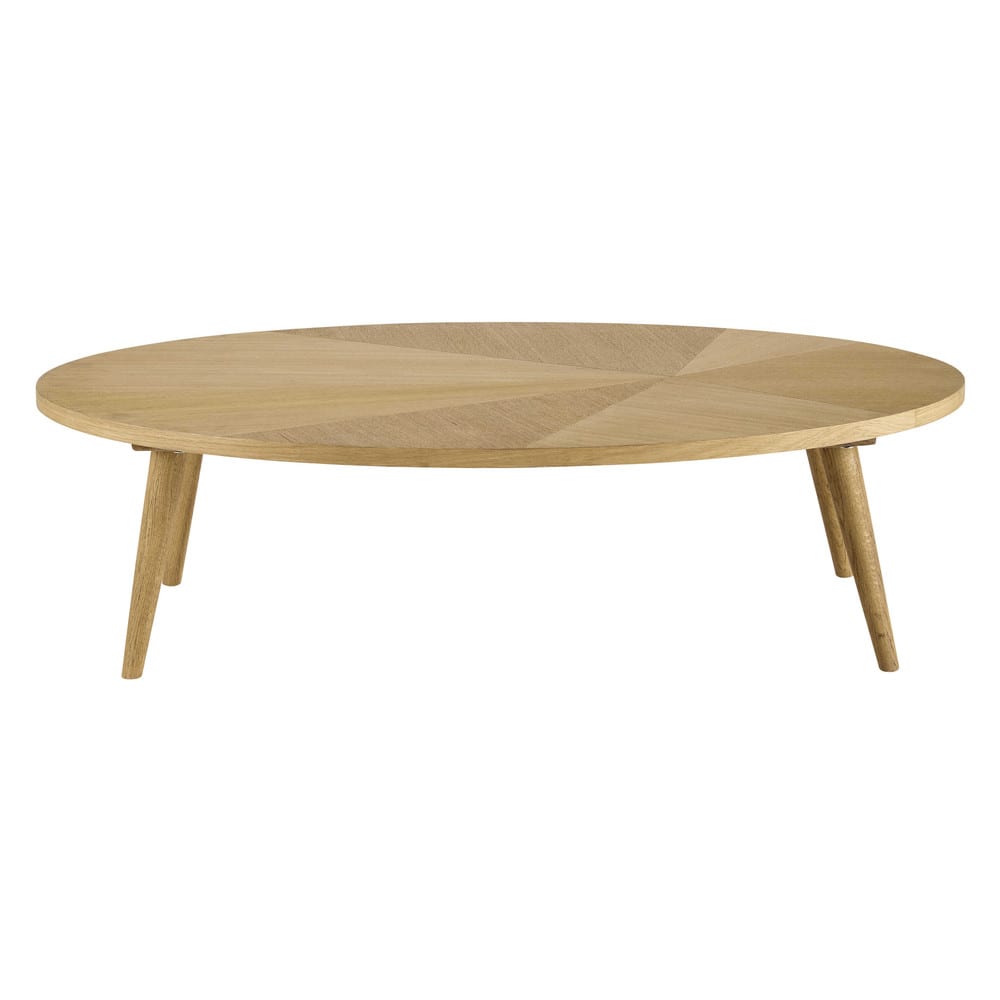 Table basse en bois de chêne et placage chêne, L120 cm