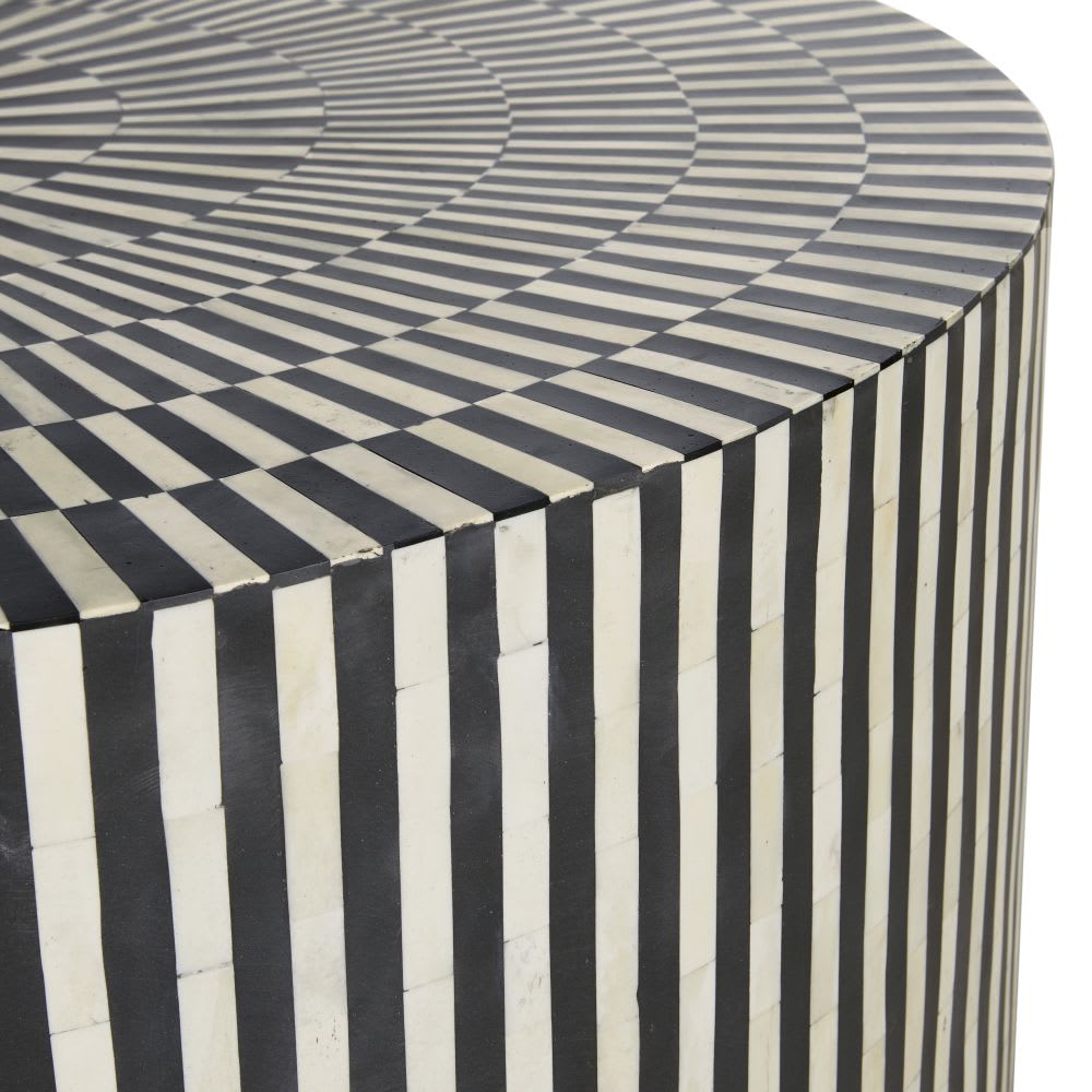 Table basse ronde noire et blanche D100 - Maisons du Monde