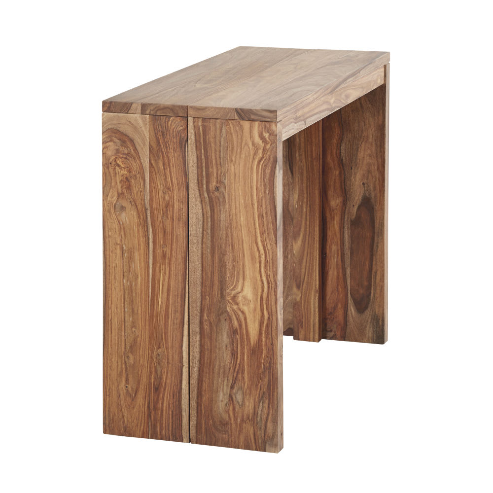 Table console extensible en sheesham massif 2/6 personnes L40/160
