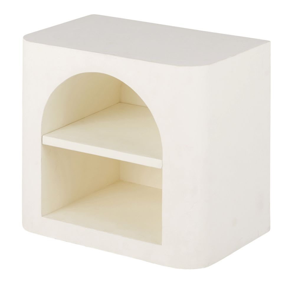 Table de chevet 1 niche 1 étagère blanc crème - Maisons du Monde