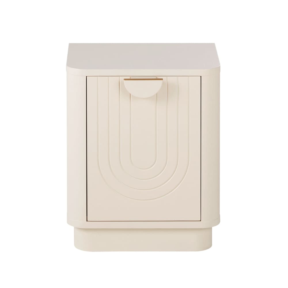 Table de chevet 1 porte blanc crème