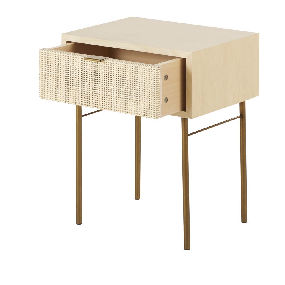 Table de chevet 1 tiroir cannage en rotin - Maisons du Monde