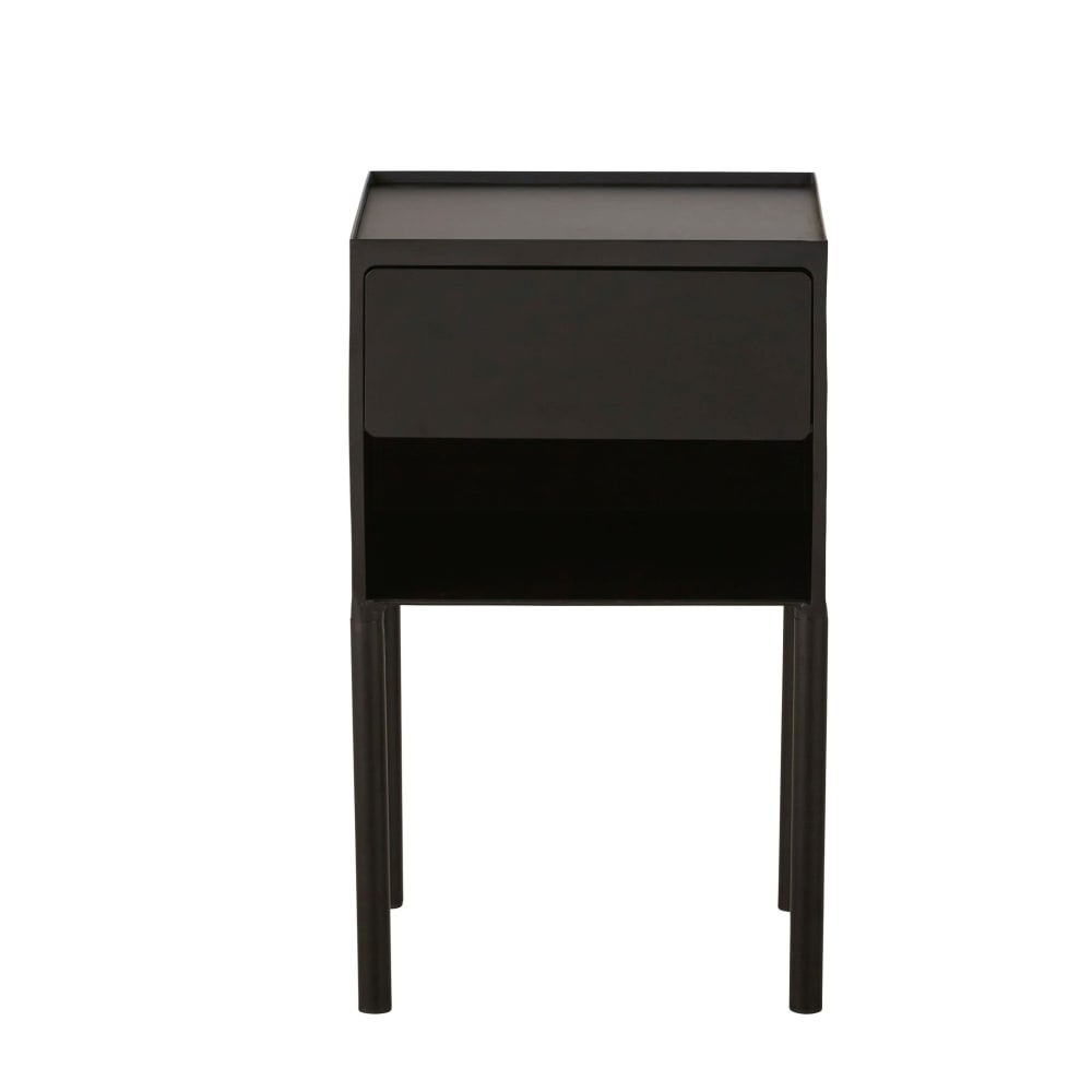 Table de chevet 1 tiroir en métal noir