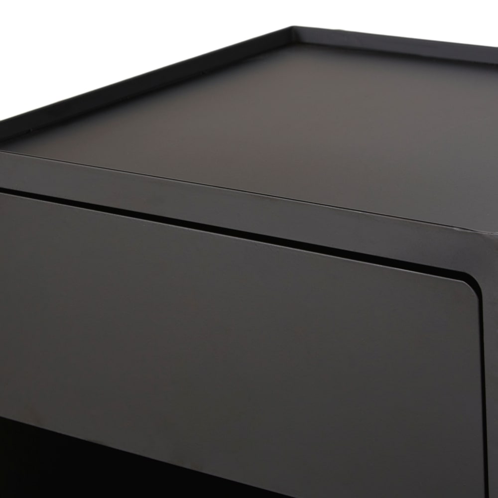 Table de chevet 1 tiroir en métal noir — vue 4