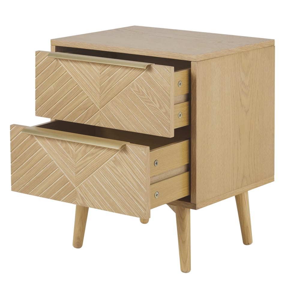 Table de chevet 2 tiroirs scultpée