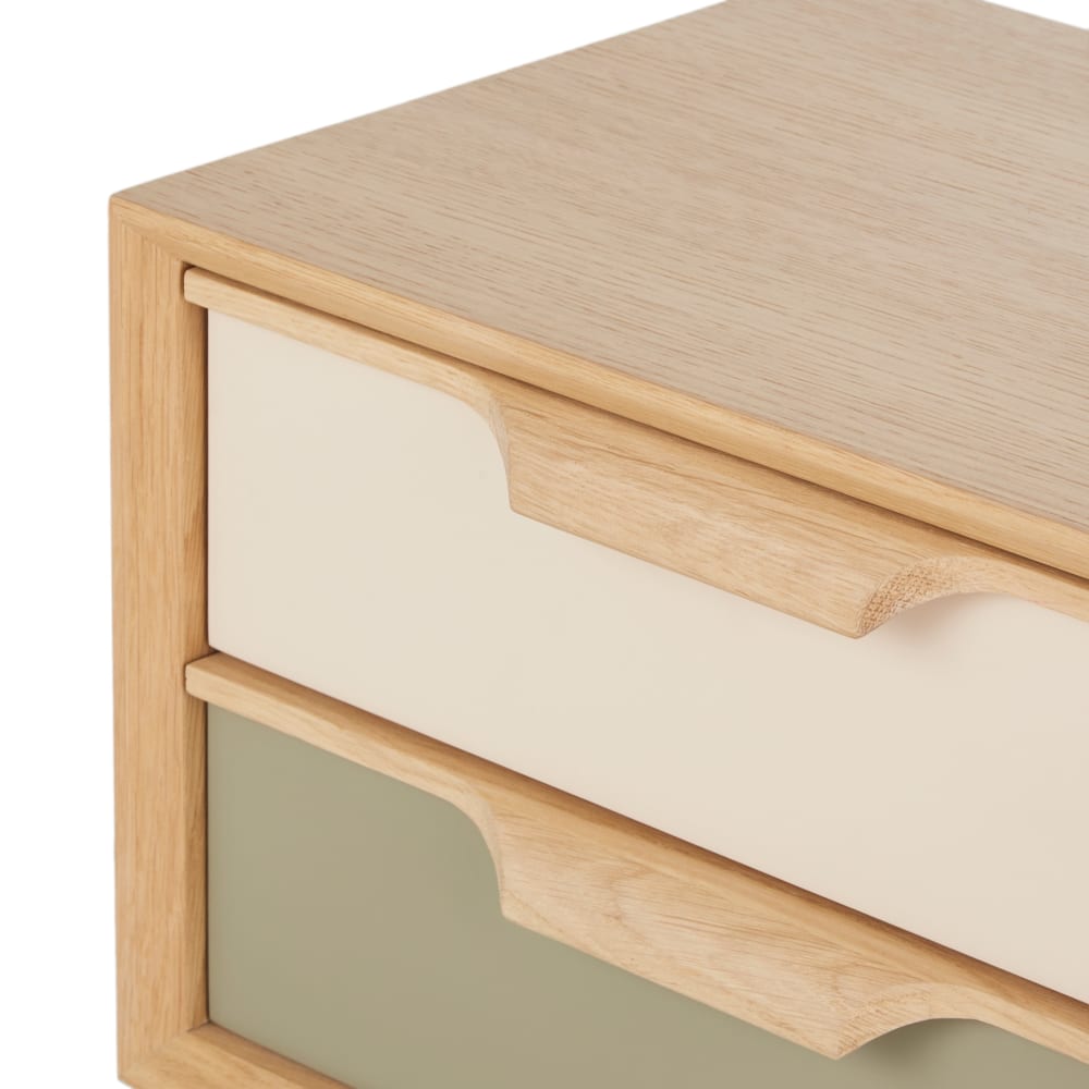 Table de chevet 2 tiroirs tricolore — vue 4