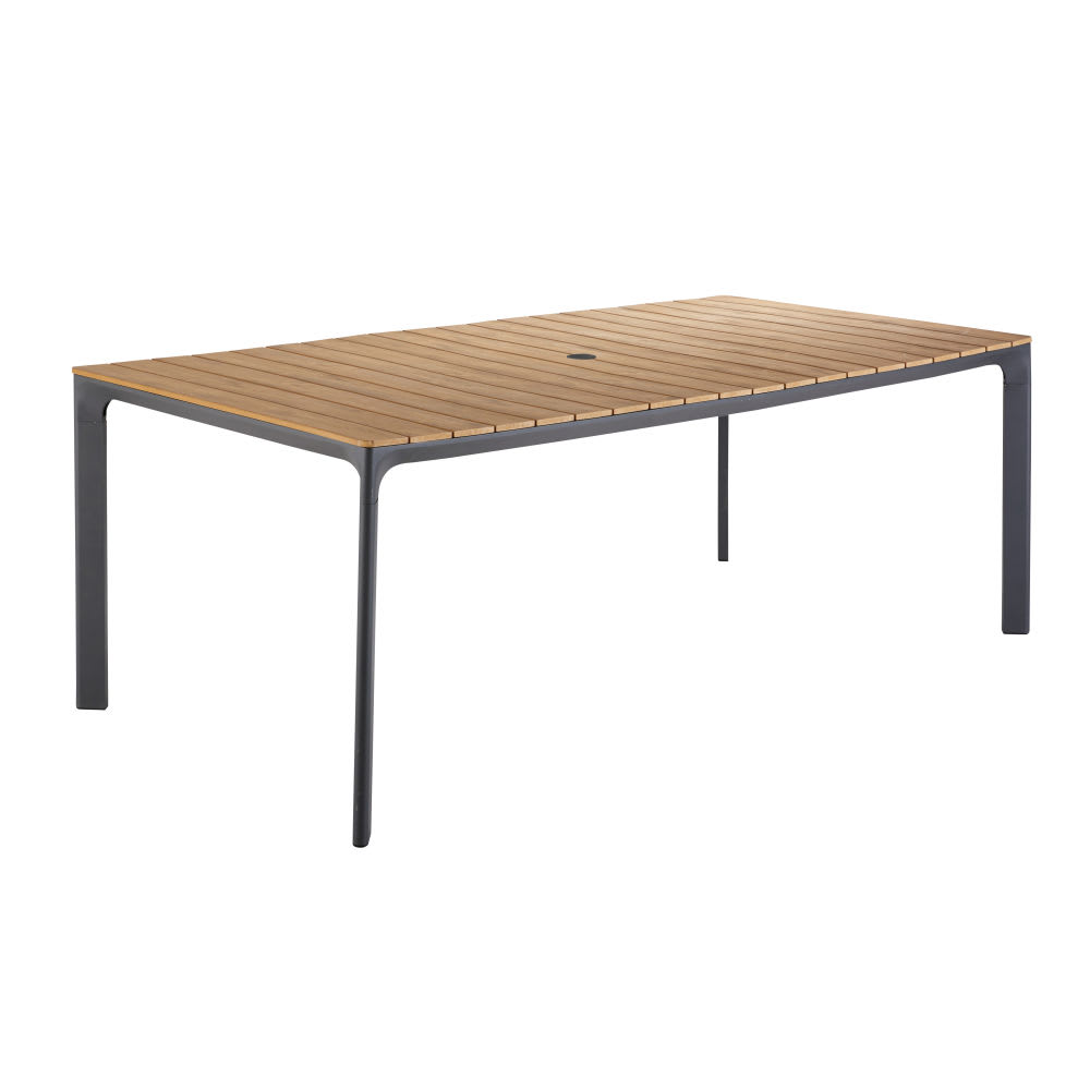 Table de jardin en aluminium gris anthracite 6/8 personnes L200
