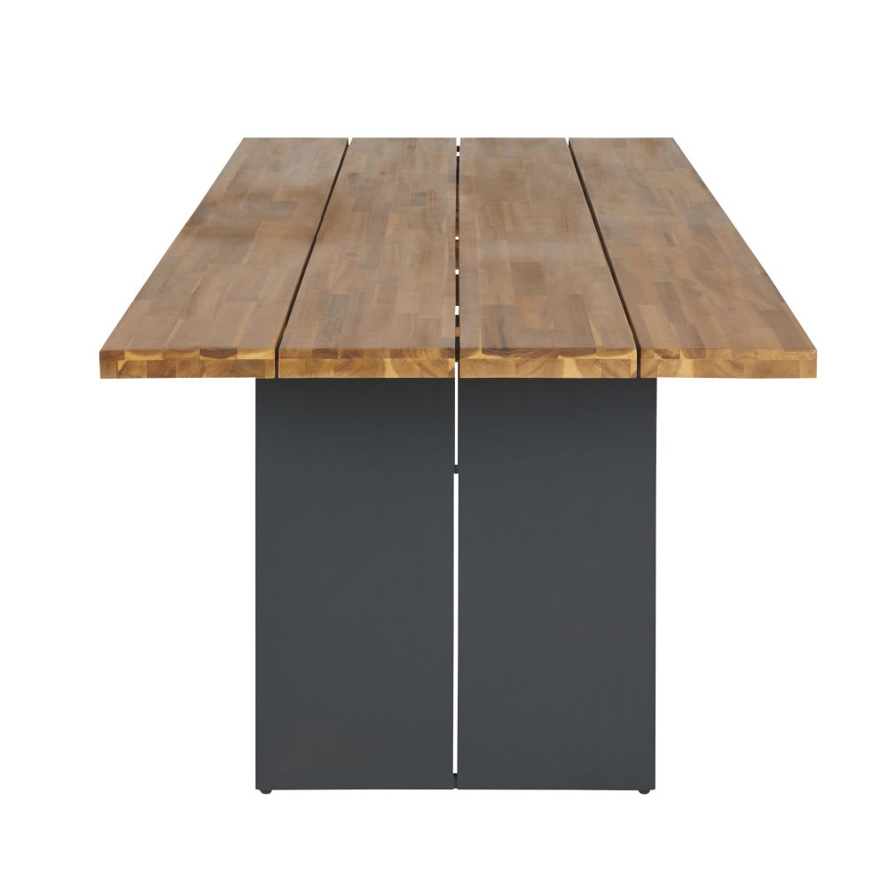 Table de jardin en bois d'acacia massif et acier 10 personnes - Maisons du Monde