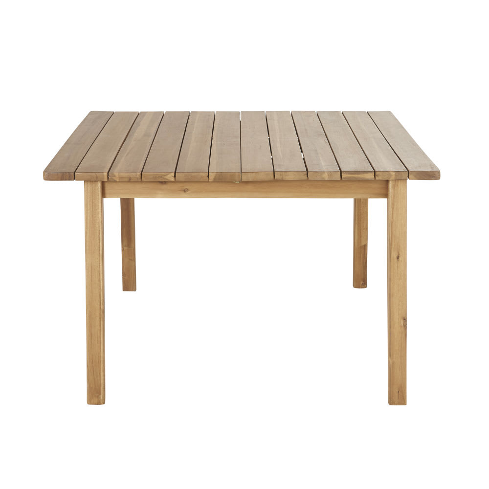 Table de jardin extensible carrée en acacia massif 6/8 personnes L120/160