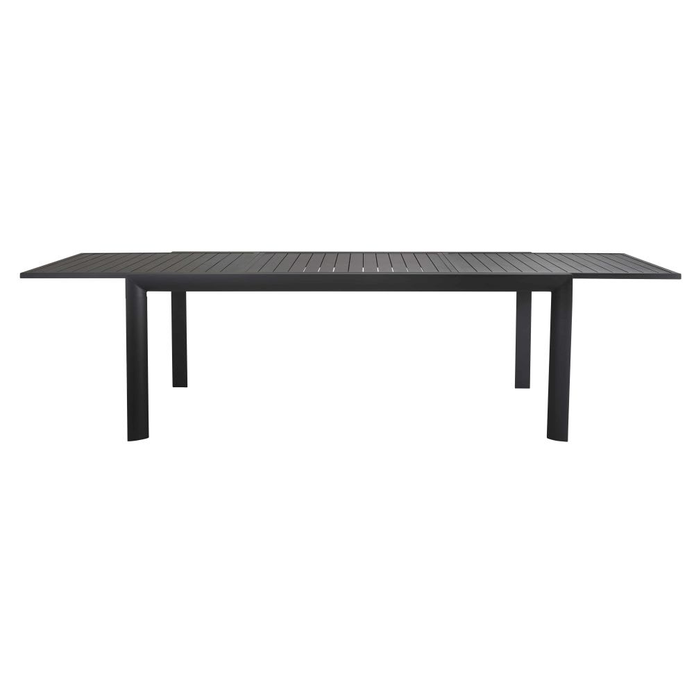 Table de jardin extensible en aluminium gris anthracite 8/14 personnes L200/300