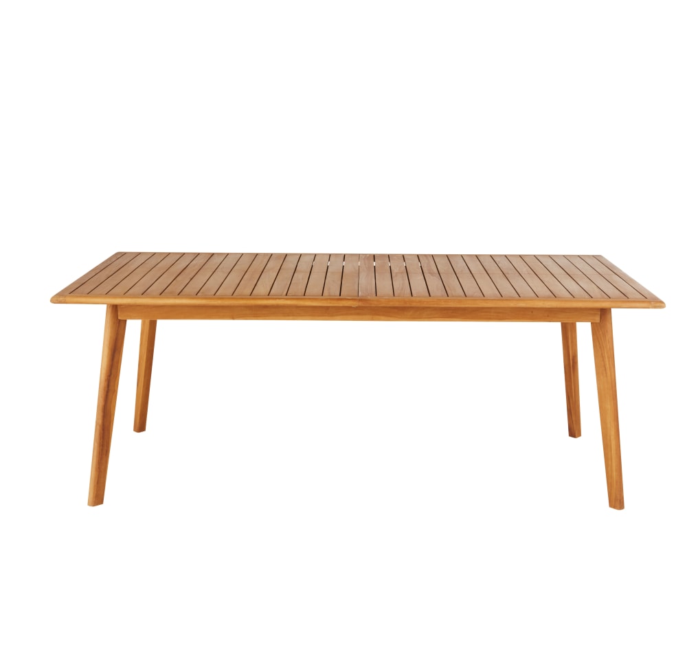 Table de jardin extensible en bois de teck 8/12 personnes L200/260