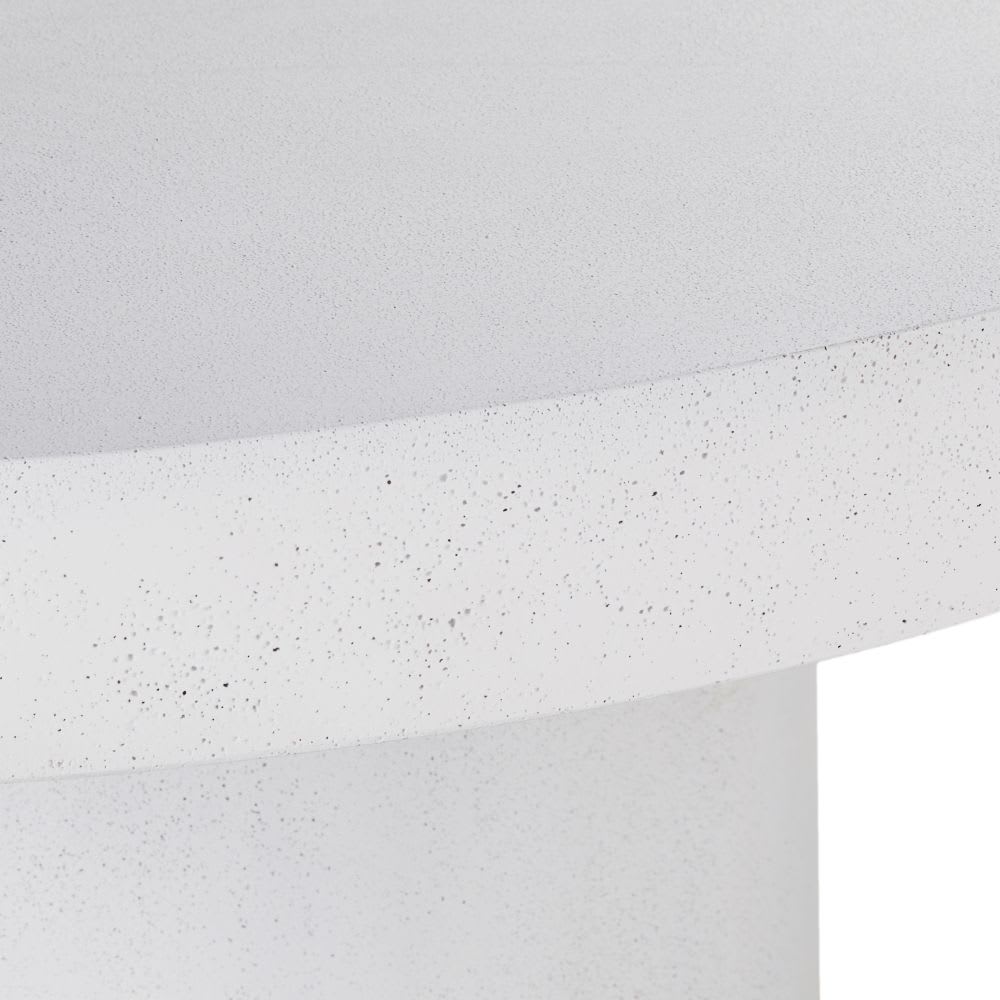 Table de jardin ronde en composite effet béton écru 5 personnes D110