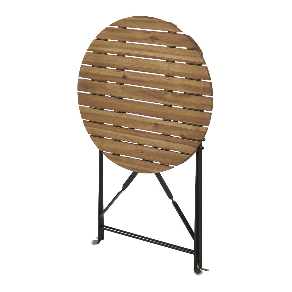 Table de jardin ronde pliante en acacia massif 1/2 personnes D60 - Maisons du Monde