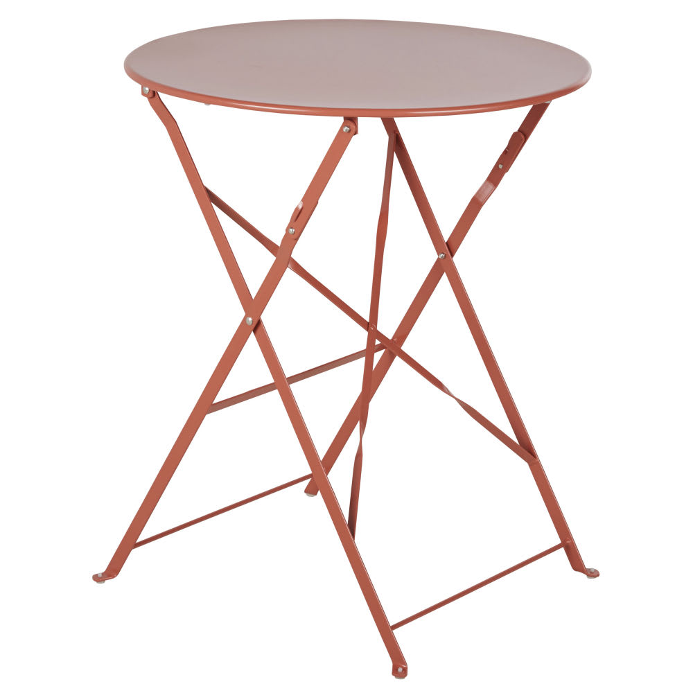 Table de jardin ronde pliante en acier terracotta 2 personnes D60 - Maisons du Monde