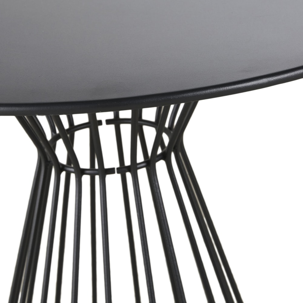Table de jardin ronde professionnelle 2 personnes en acier noir - Maisons du Monde