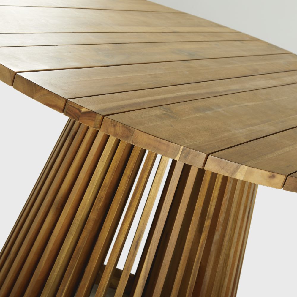 Table de jardin ronde professionnelle en acacia 6 personnes D120 - Maisons du Monde
