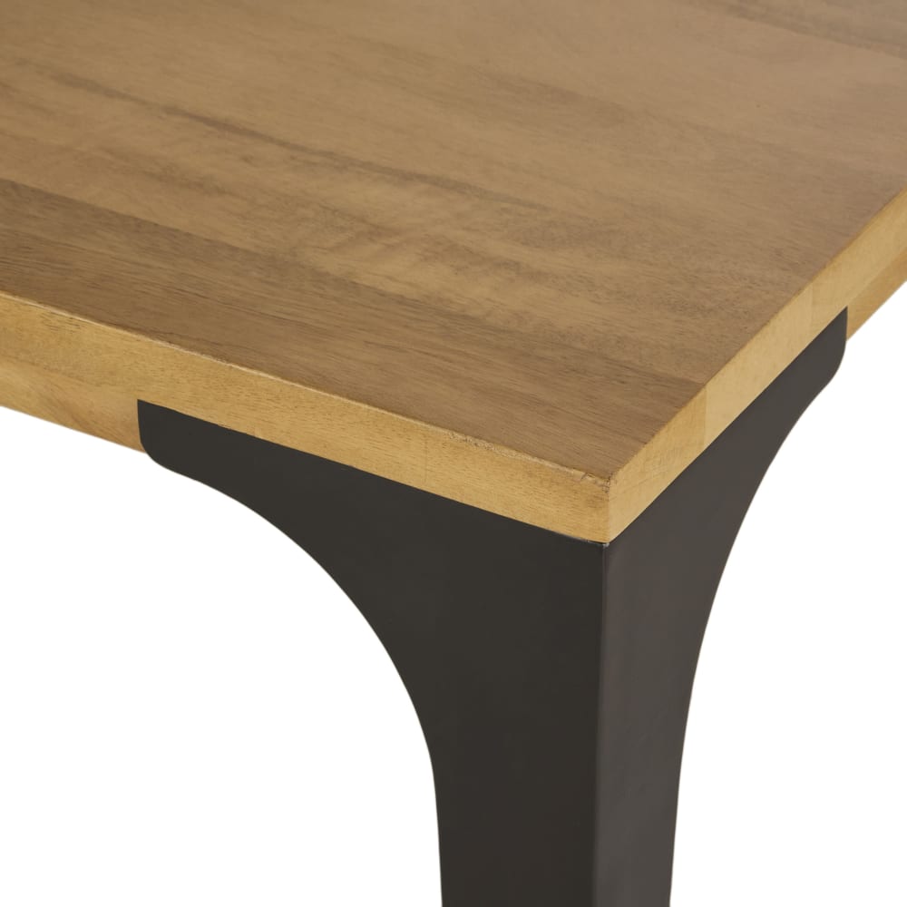 Table de réunion en manguier clair et métal grisé L160 — vue 4