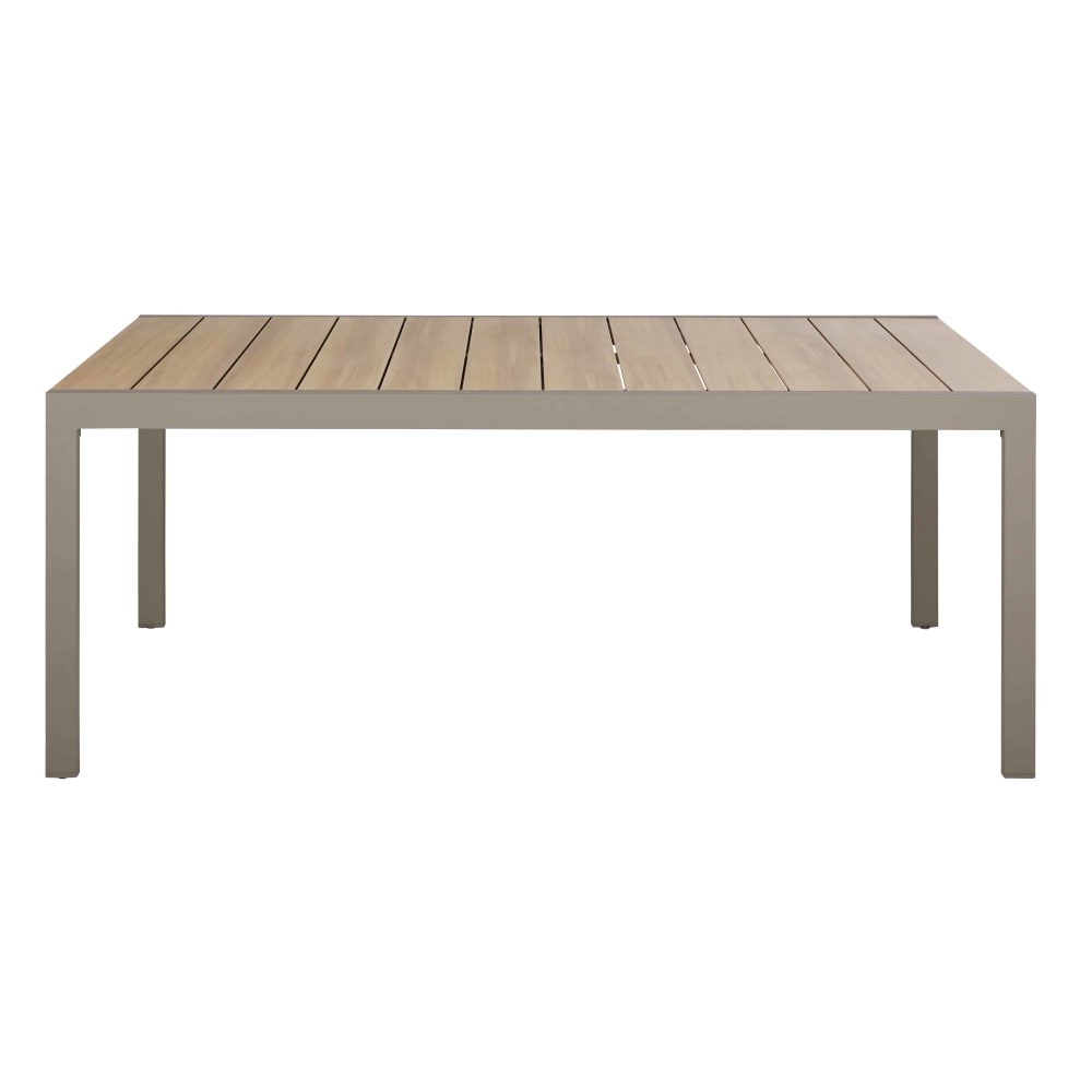 Table extensible de jardin en aluminium imitation bois et taupe 6/10 personnes L185/280