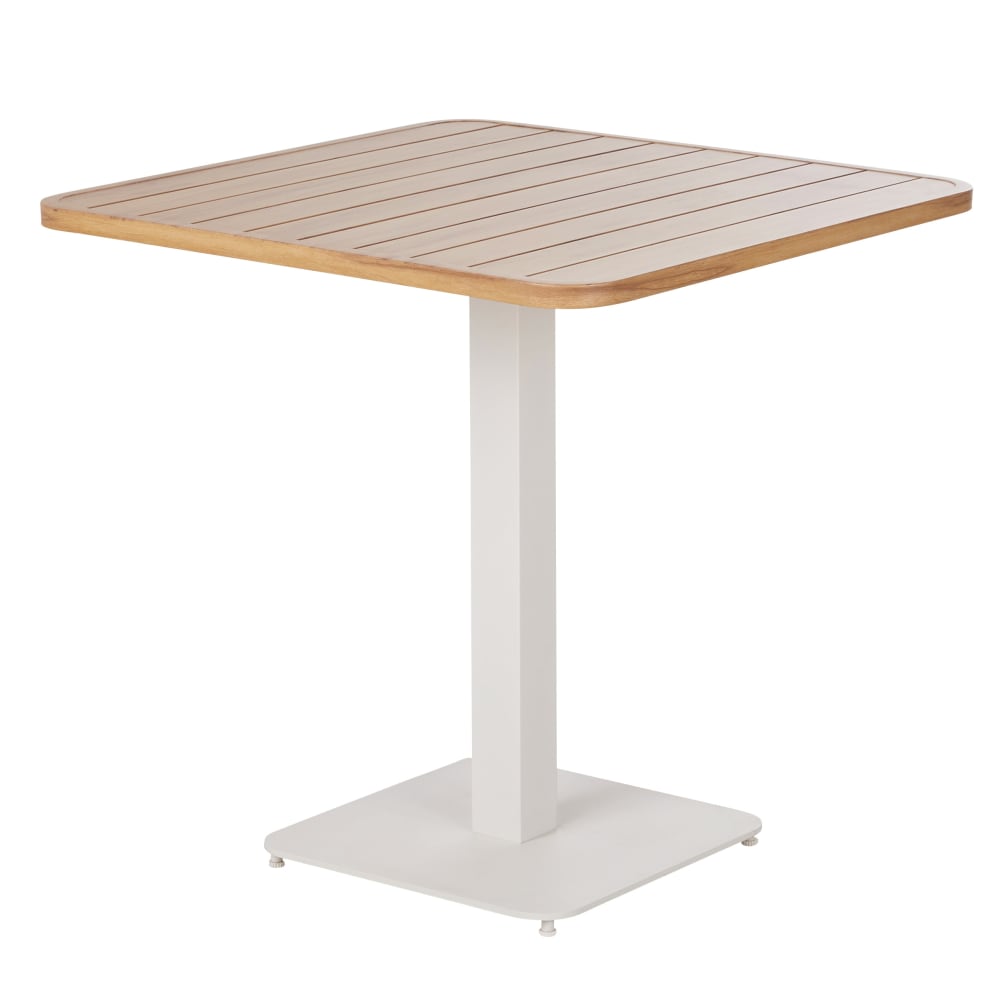 Table professionnelle en aluminium effet bois et acier blanc 2 personnes L80 — vue 3