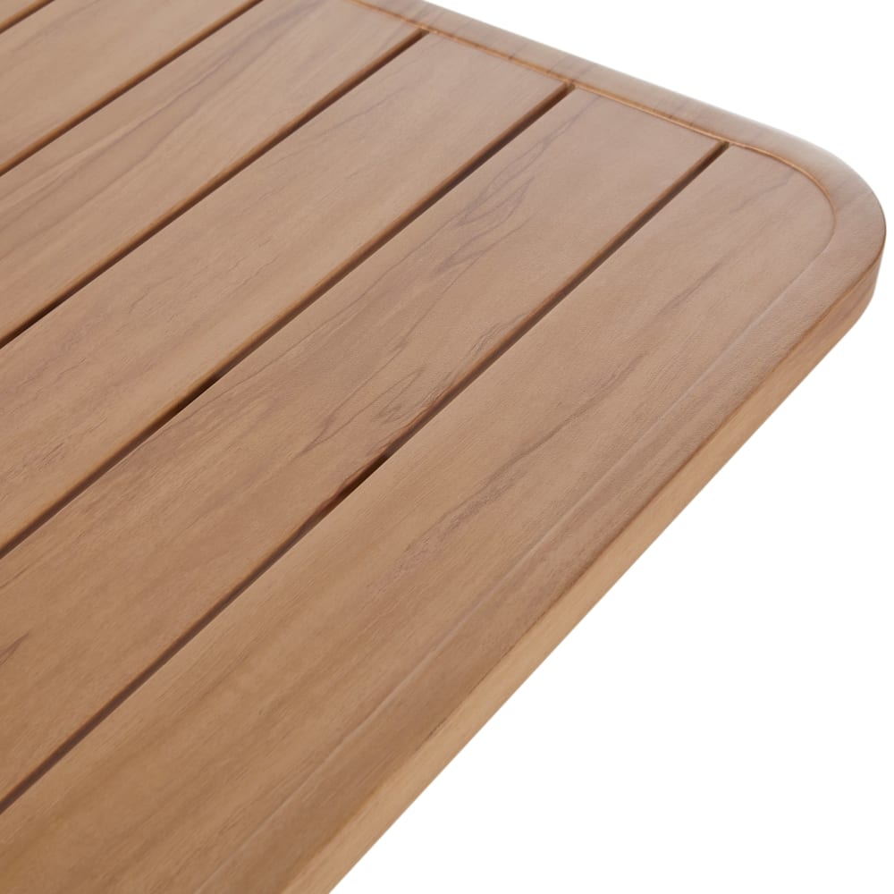 Table professionnelle en aluminium effet bois et acier blanc 2 personnes L80 — vue 4